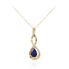Collana in oro con Zaffiro Ceylon Blu