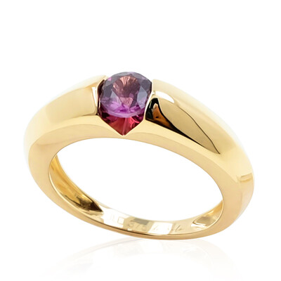 Anello in oro con Granato Magenta