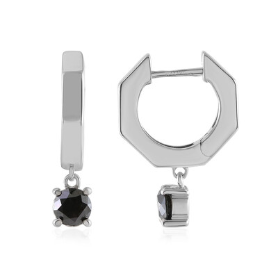 Orecchini in argento con Diamante Nero