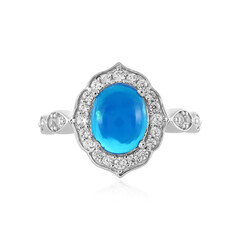 Anello in argento con Opale Blu dell'Etiopia