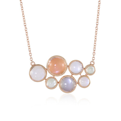 Collana in argento con Pietra di Luna Pesca (KM by Juwelo)