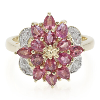Anello in oro con Zaffiro Padparadscha (non riscaldato)
