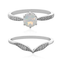 Set anelli in argento con Opale di Welo e Zircone