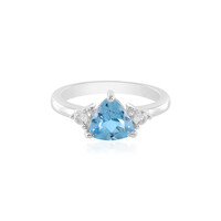 Anello in argento con Topazio Blu Svizzero