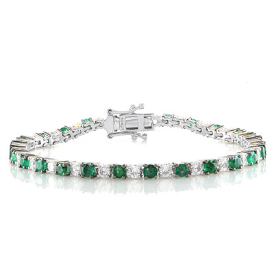 Bracciale in argento con Smeraldo Zambia (Gems en Vogue)