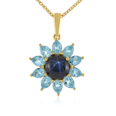 Collana in argento con Zaffiro Stellato Blu