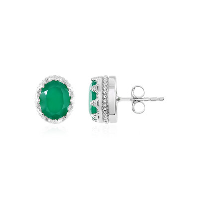 Orecchini in argento con Onice Verde