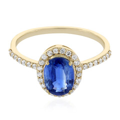 Anello in oro con Cianite del Nepal