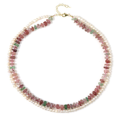 Collana in argento con Quarzo Fragola