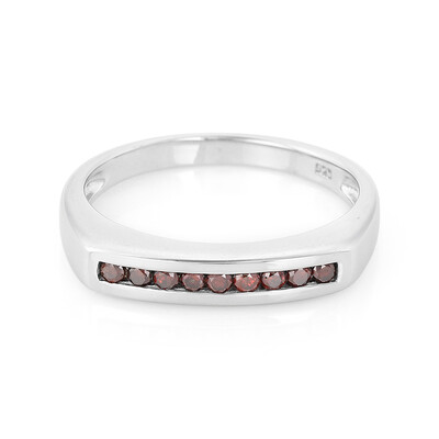 Anello in argento con Diamante Cognac Rosso