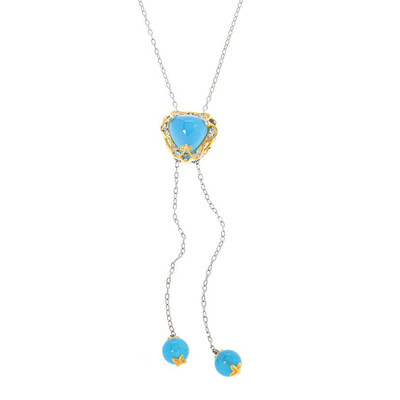 Collana in argento con Calcedonio Blu (Gems en Vogue)