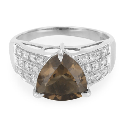 Anello in argento con Quarzo Fumè