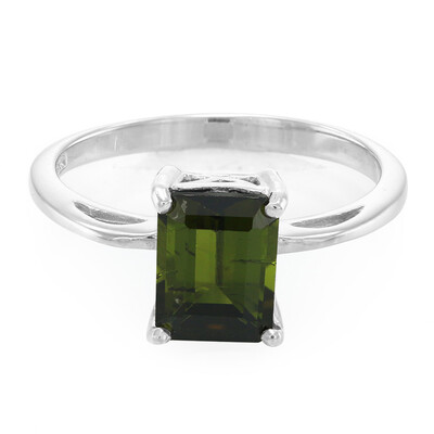 Anello in argento con Tormalina Verde