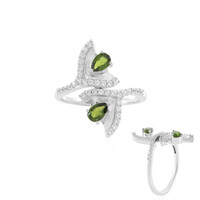 Anello in argento con Diopside Russo