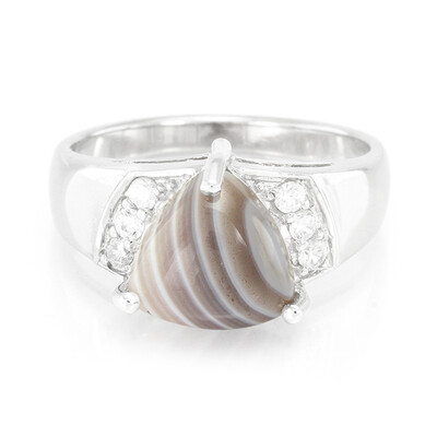 Anello da uomo in argento con Agata Botswana