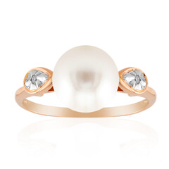 Anello in oro con Perla d'Acqua Dolce Bianca (TPC)