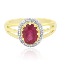 Anello in oro con Tormalina Rosa Californiana