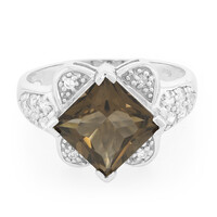 Anello in argento con Quarzo Fumè