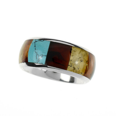 Anello in argento con Gemme miste (dagen)