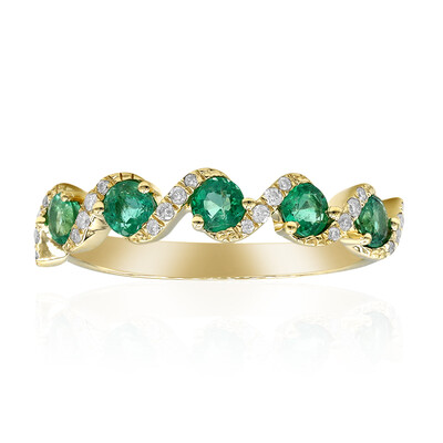 Anello in oro con Smeraldo Zambia AAA