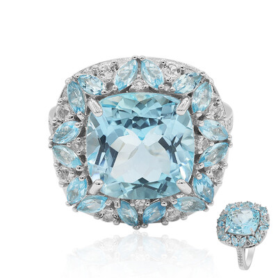 Anello in argento con Topazio Blu Cielo