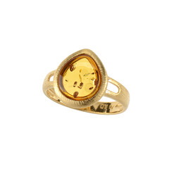 Anello in argento con Ambra Baltica Cognac