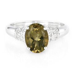 Anello in argento con Quarzo Oliva