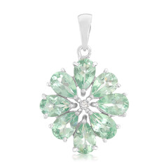 Ciondolo in argento con Fluoroapatite Verde Menta