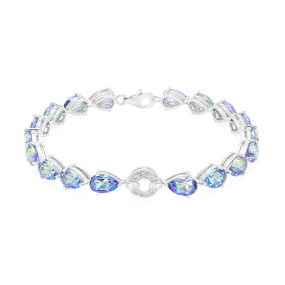 Bracciale in argento con Topazio Mistico Blu