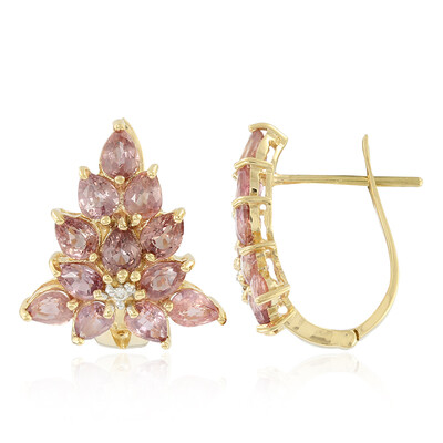 Orecchini in oro con Zaffiro Padparadscha (non riscaldato) (AMAYANI)