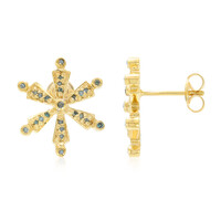 Orecchini placcati in oro con Diamante Fancy