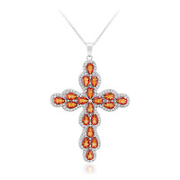Collana in argento con Quarzo Mistico Arancione