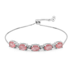 Bracciale in argento con Quarzo rosa pastello