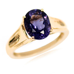 Anello in oro con Quarzo Mirtillo