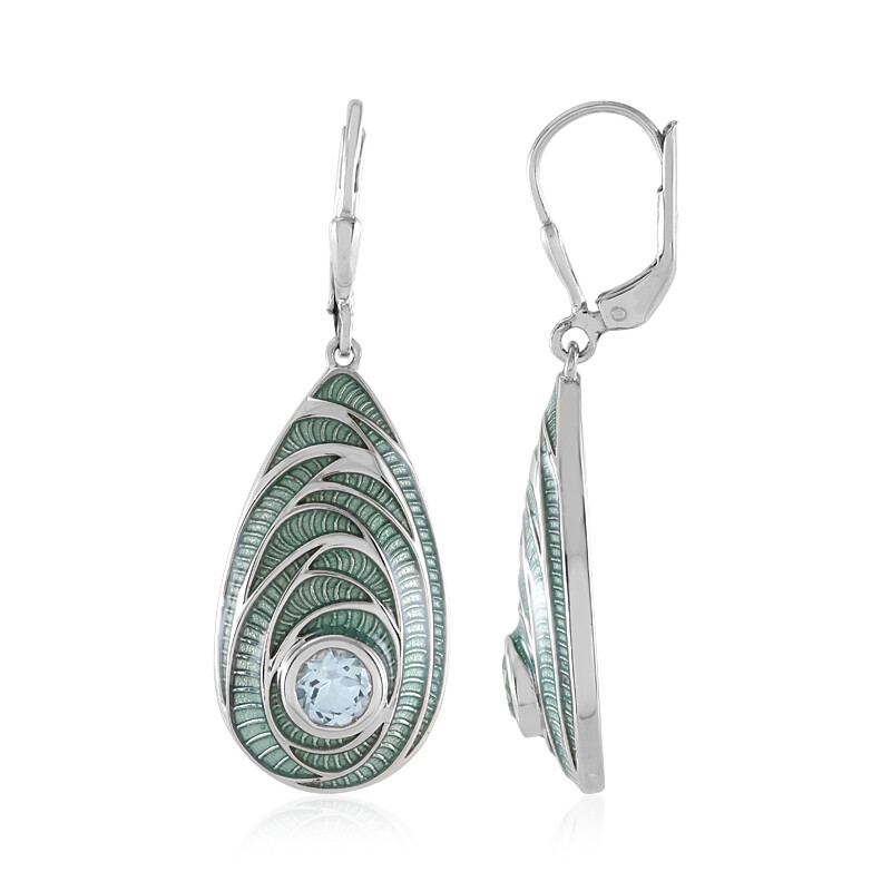 Orecchini A Goccia In Argento 925 Con Topazio Azzurro Sintetico – SILVEGO – Ipoallergenici, 8x16 Mm, Regalo In Confezione
