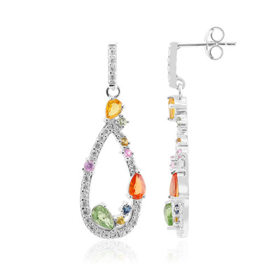 Orecchini in argento con Zaffiro Arancione