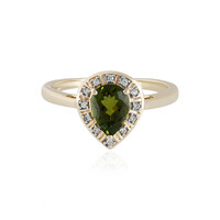 Anello in oro con Tormalina Verde Brasiliana