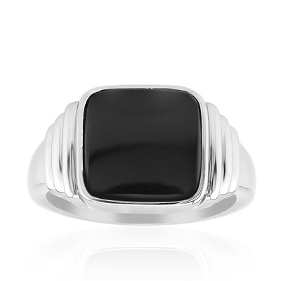 Anello in argento con Onice Nero
