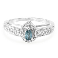 Anello in argento con Cianite Peacock