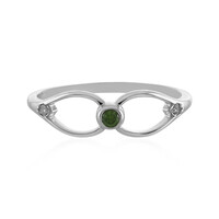 Anello in argento con Diamante Verde I3