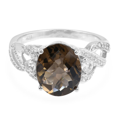 Anello in argento con Quarzo Fumè