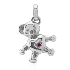 Charm in argento con Rubino