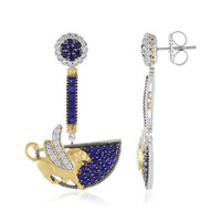 Orecchini in argento con Spinello Cobalto (Gems en Vogue)