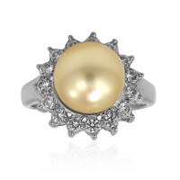 Anello in argento con Perla Dorata dei Mari del Sud Kabira (TPC)
