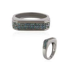 Anello in argento con Diamante Blu I3