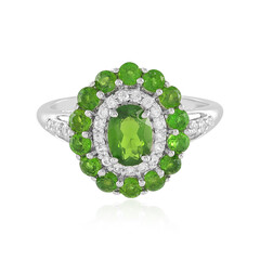 Anello in argento con Diopside Russo
