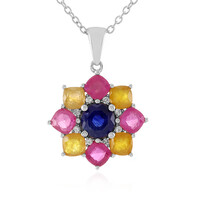 Collana in argento con Zaffiro Blu del Madagascar