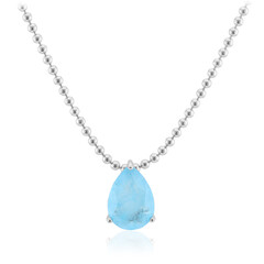 Collana in argento con Quarzo blu pastello