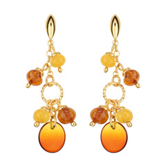 Orecchini in argento con Ambra Sunrise Baltica