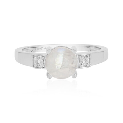 Anello in argento con Pietra di Luna Arcobaleno